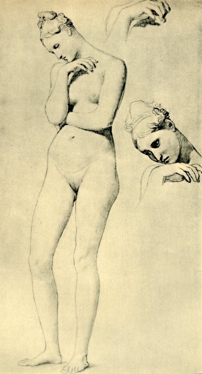 Studies voor de figuur van Stratonice, ca. 1834-1840, 1943 door Jean Auguste Dominique Ingres