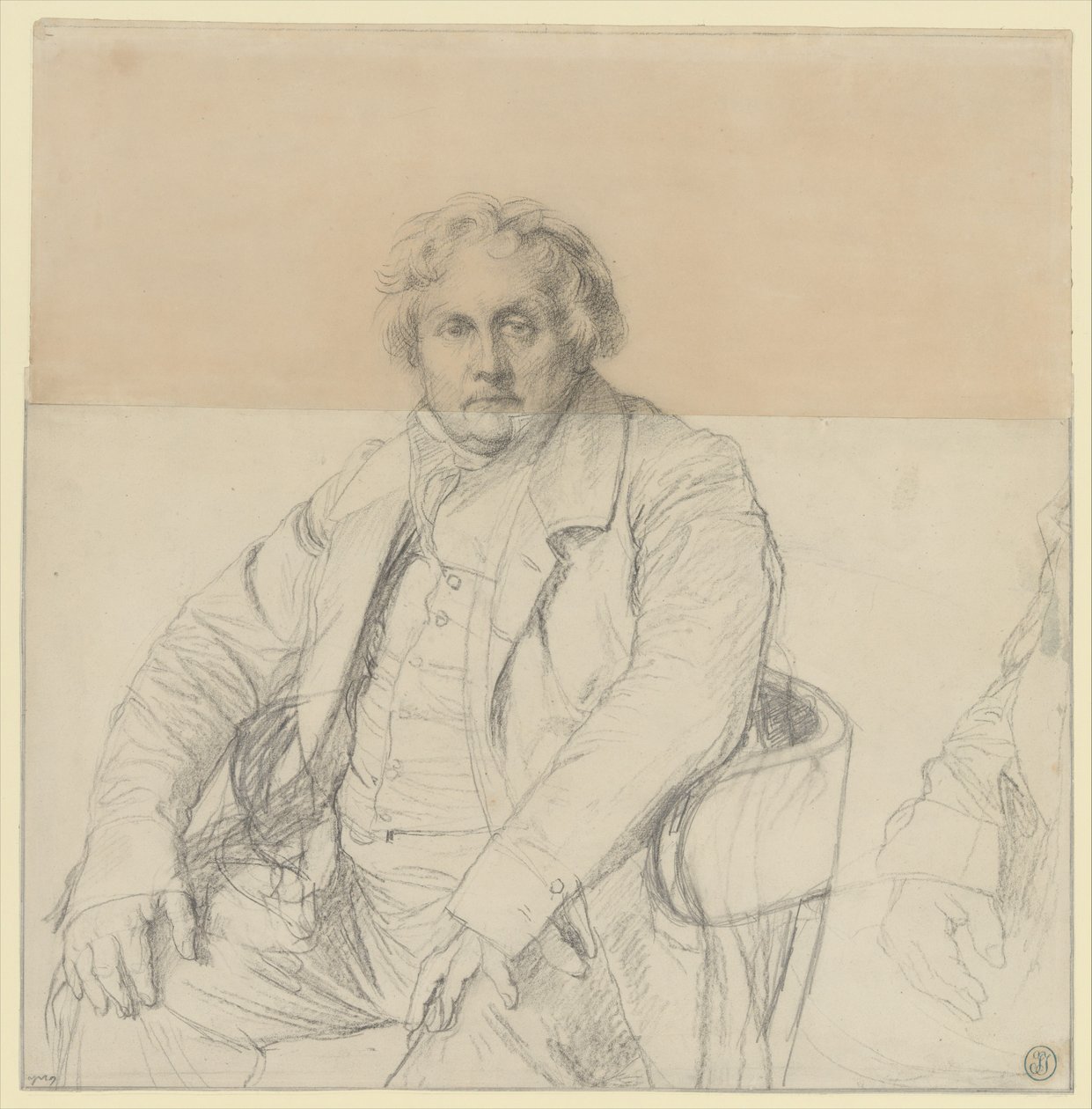Studie voor het portret van Louis-François Bertin (1766-1841) door Jean Auguste Dominique Ingres