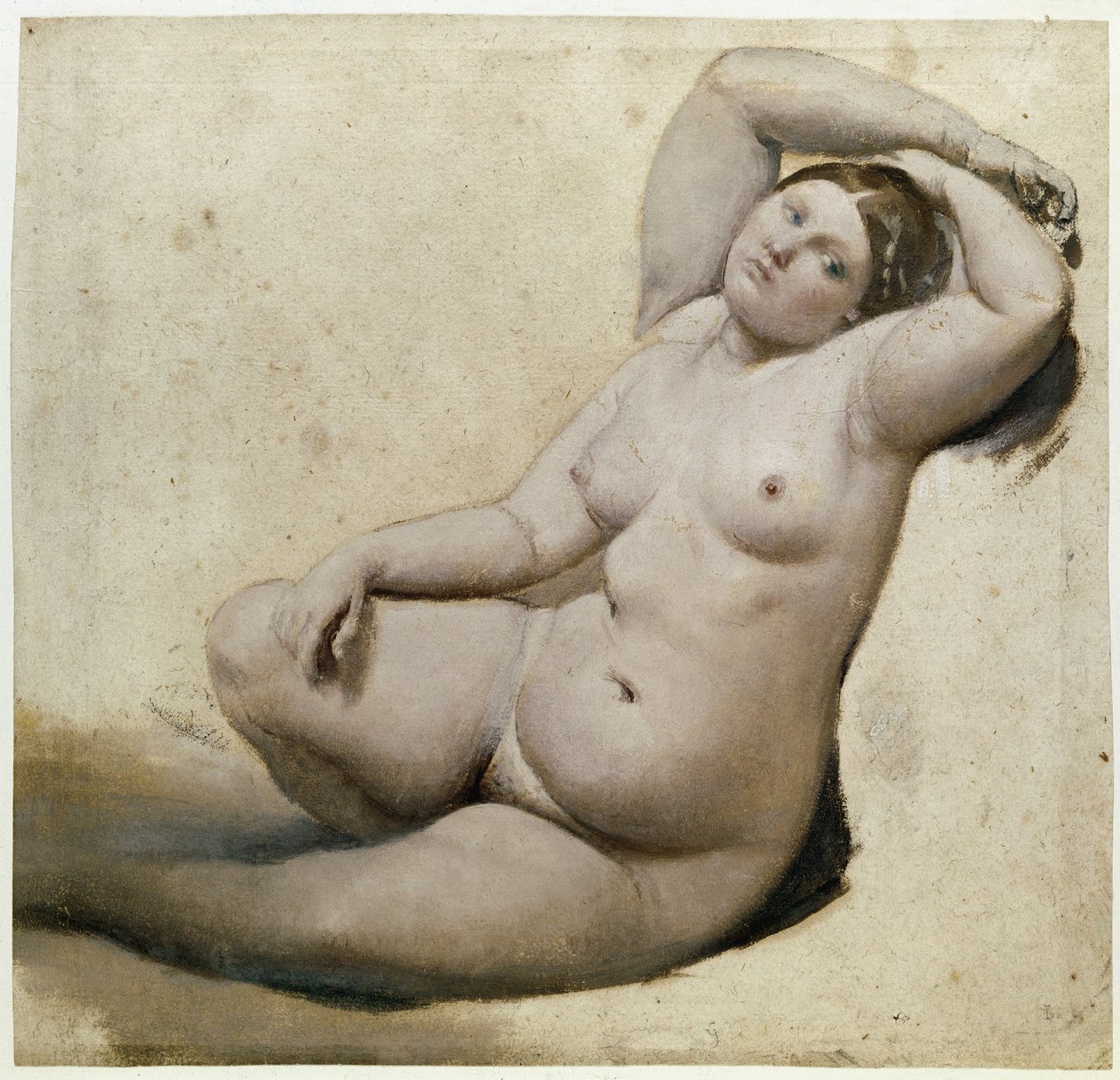 Studie voor het Turkse bad: De vrouw met de drie armen (detail) door Jean Auguste Dominique Ingres