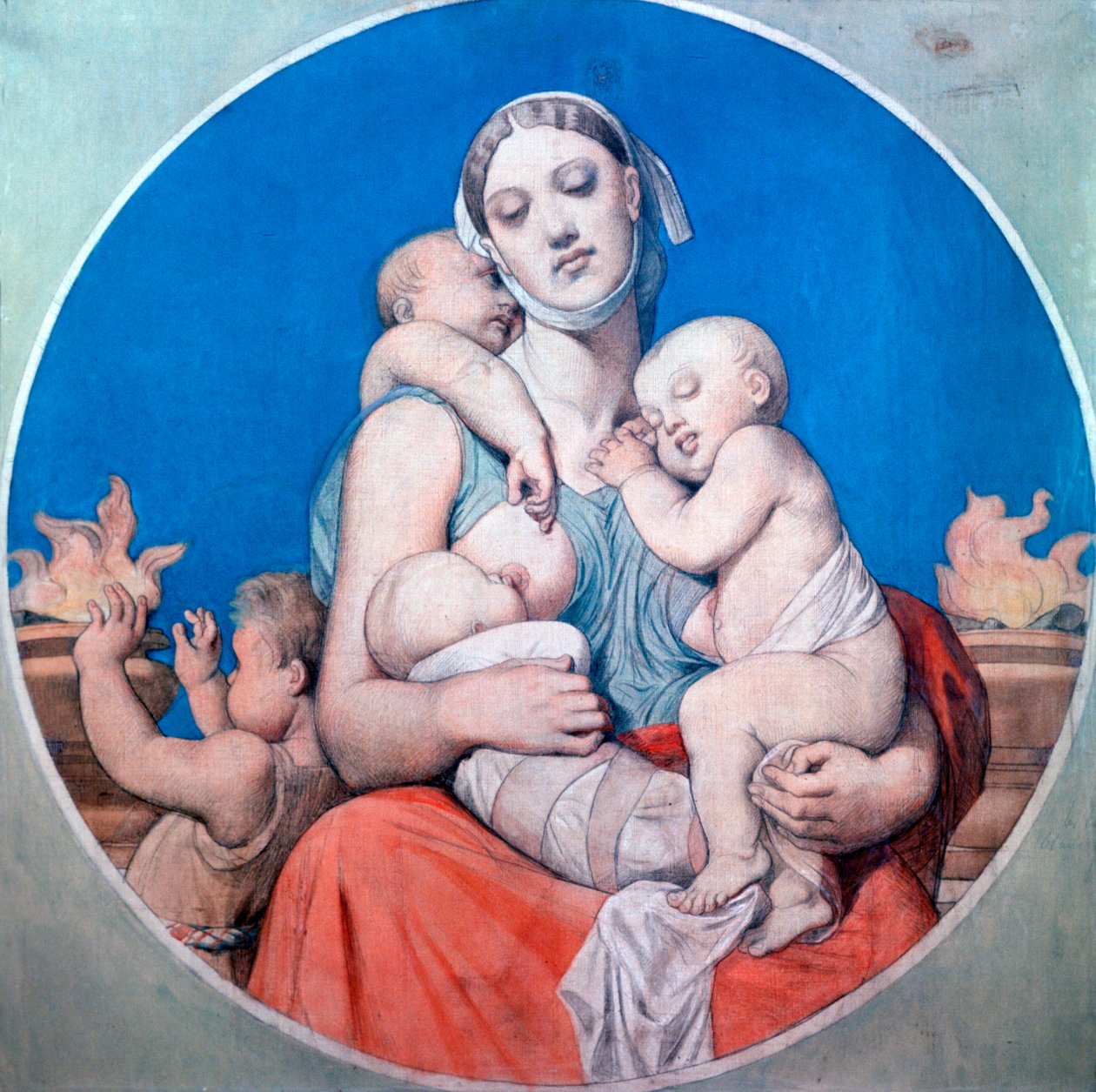 Studie voor het glas-in-lood in de Chapelle Saint Ferdinand, 1833 door Jean Auguste Dominique Ingres