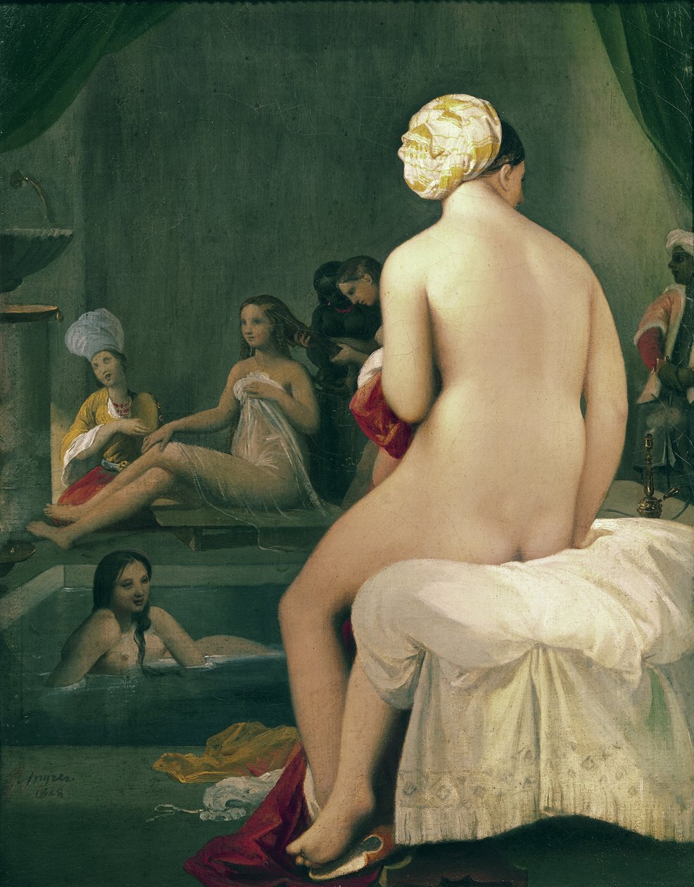 De kleine badster in de harem, 1828 door Jean Auguste Dominique Ingres