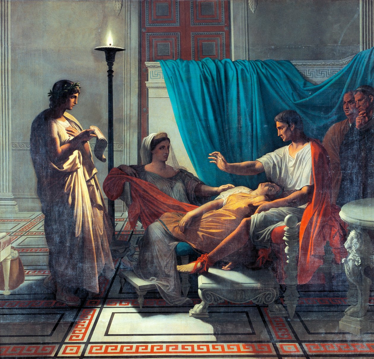 Vergilius leest de Aeneis voor aan Augustus, Octavia en Livia door Jean Auguste Dominique Ingres