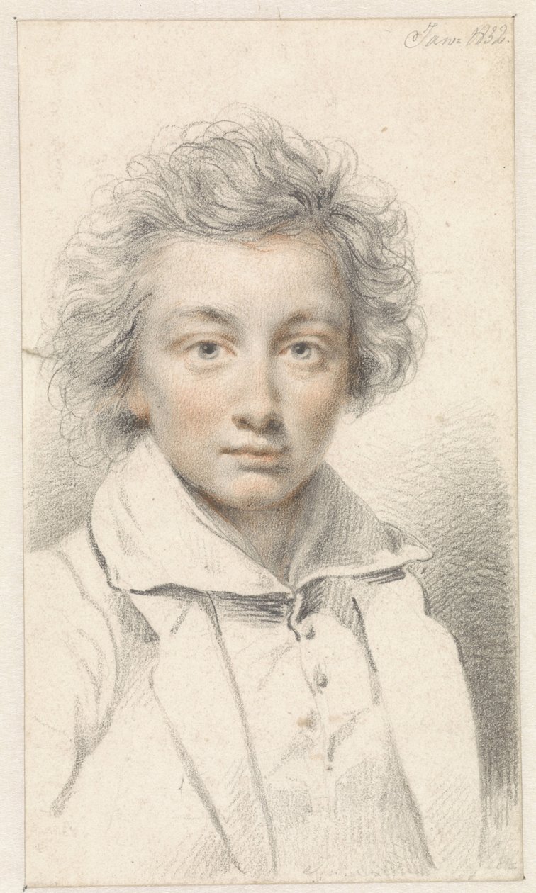 Portret van een jonge man door Jean Augustin Daiwaille