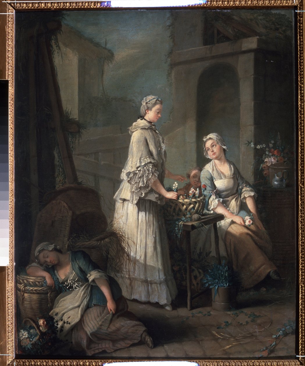 De bloemenverkoopster door Jean Baptiste Charpentier