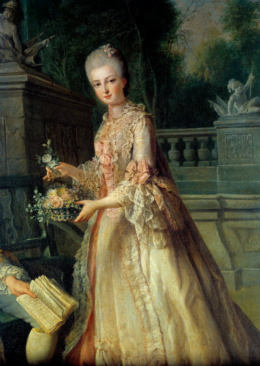 Portret van Louise Adelaide, toekomstige hertogin van Orleans (detail) door Jean Baptiste Charpentier