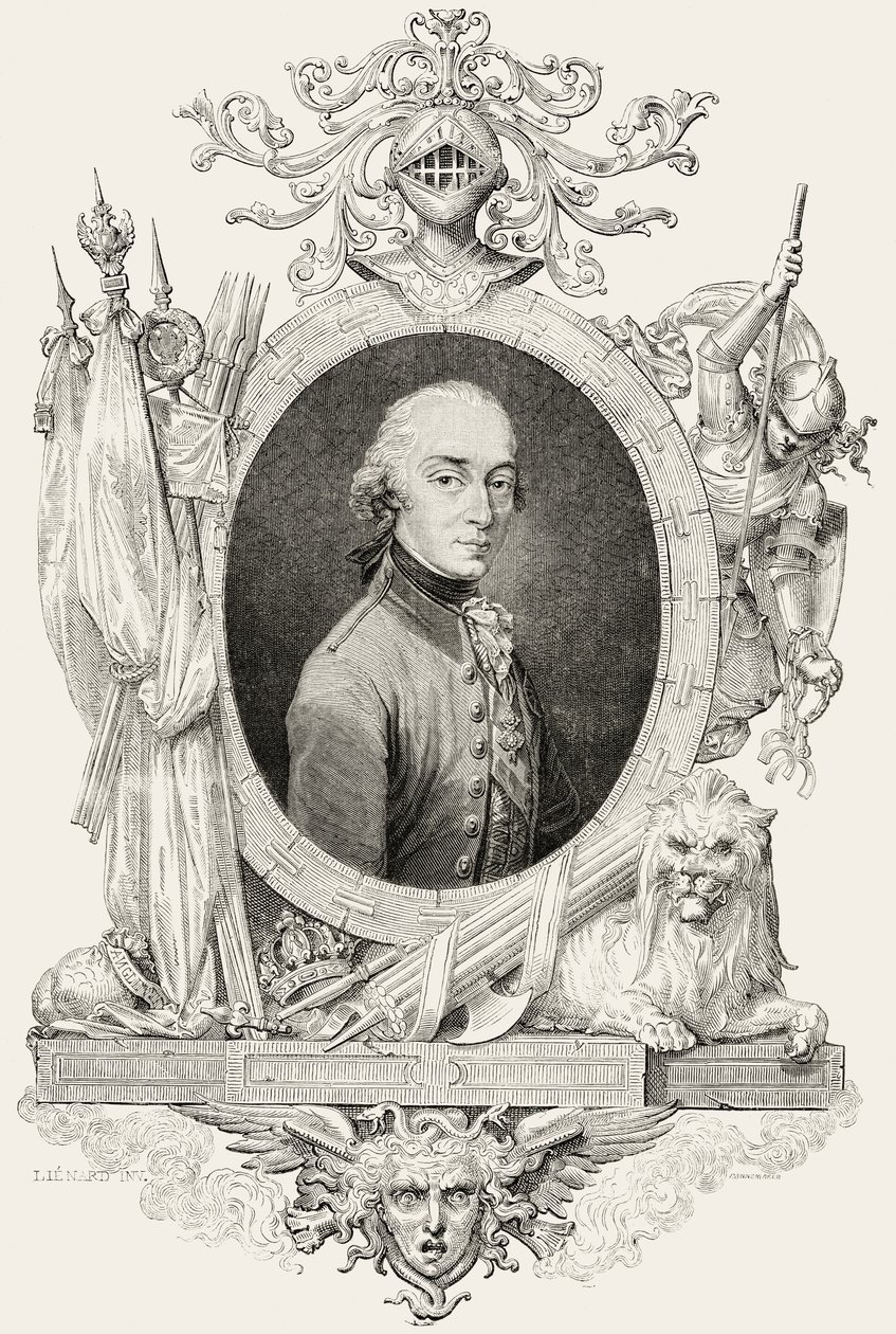 Charles XIV (1763-1844): koning van Zweden en Noorwegen en Prins van Ponte Corvo, gegraveerd door Pannemaker door Jean Baptiste (after) Lienard
