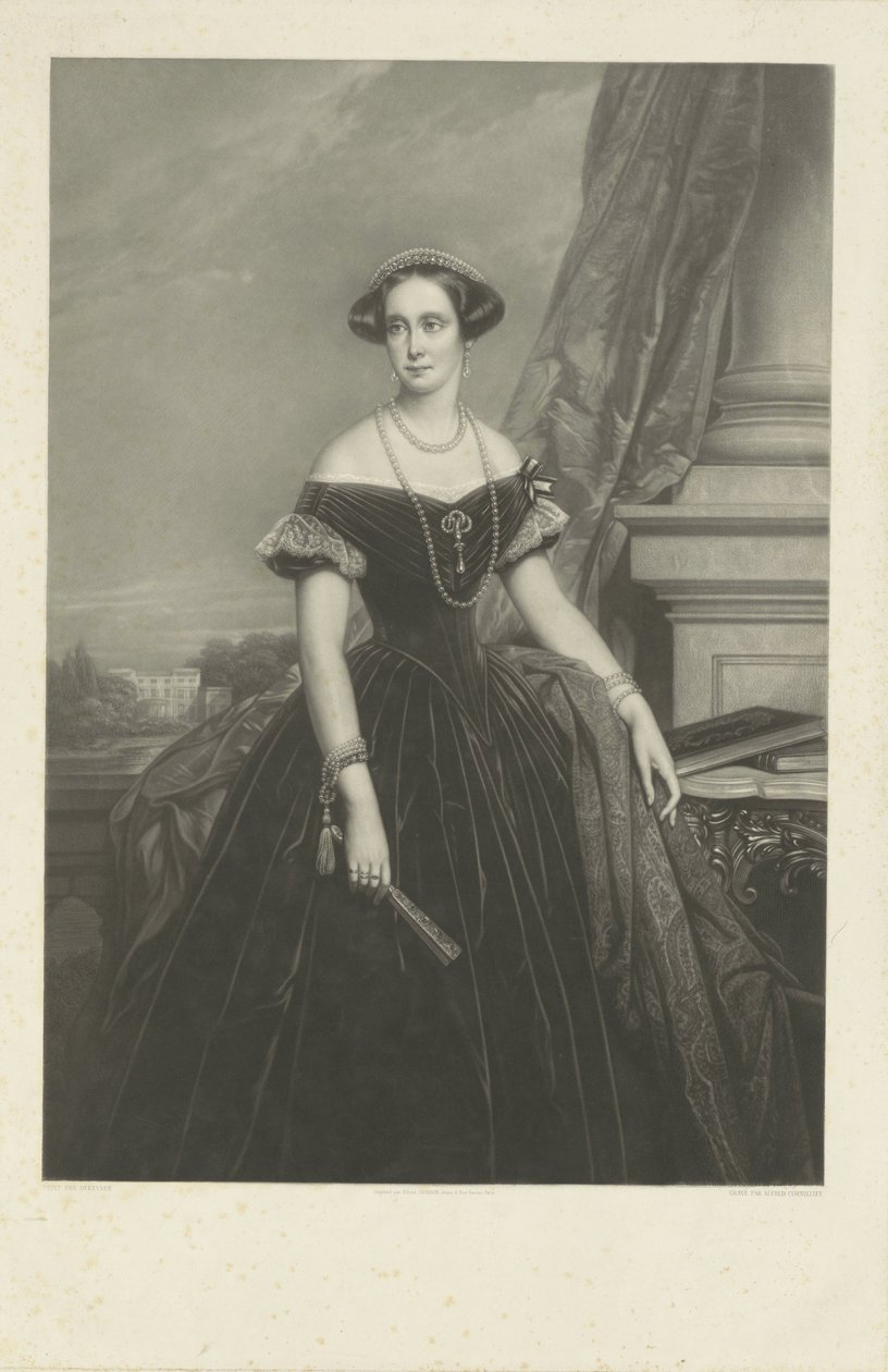 Portret van Louisa Aug. Wilh. Amalia van Pruisen, gemalin van Prins Frederik door Jean Baptiste Alfred Cornilliet