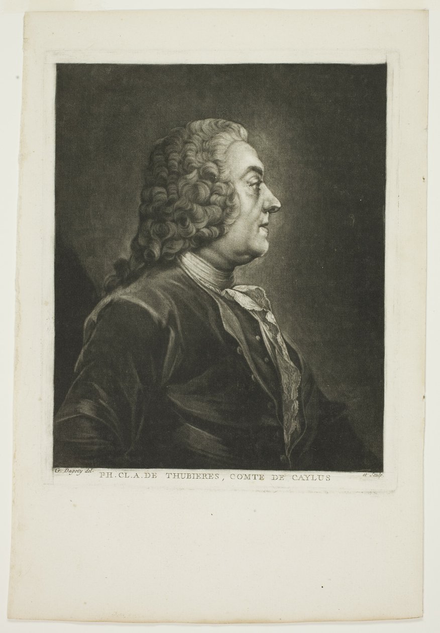 Philippe Claude Tubières, graaf van Caylus door Jean Baptiste Andre Gautier D