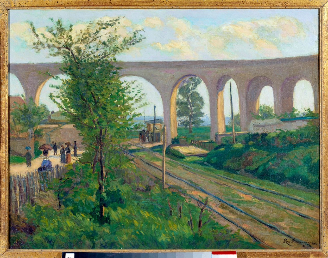 Het aquaduct bij Arcueil, spoorlijn van Sceaux door Jean Baptiste Armand Guillaumin