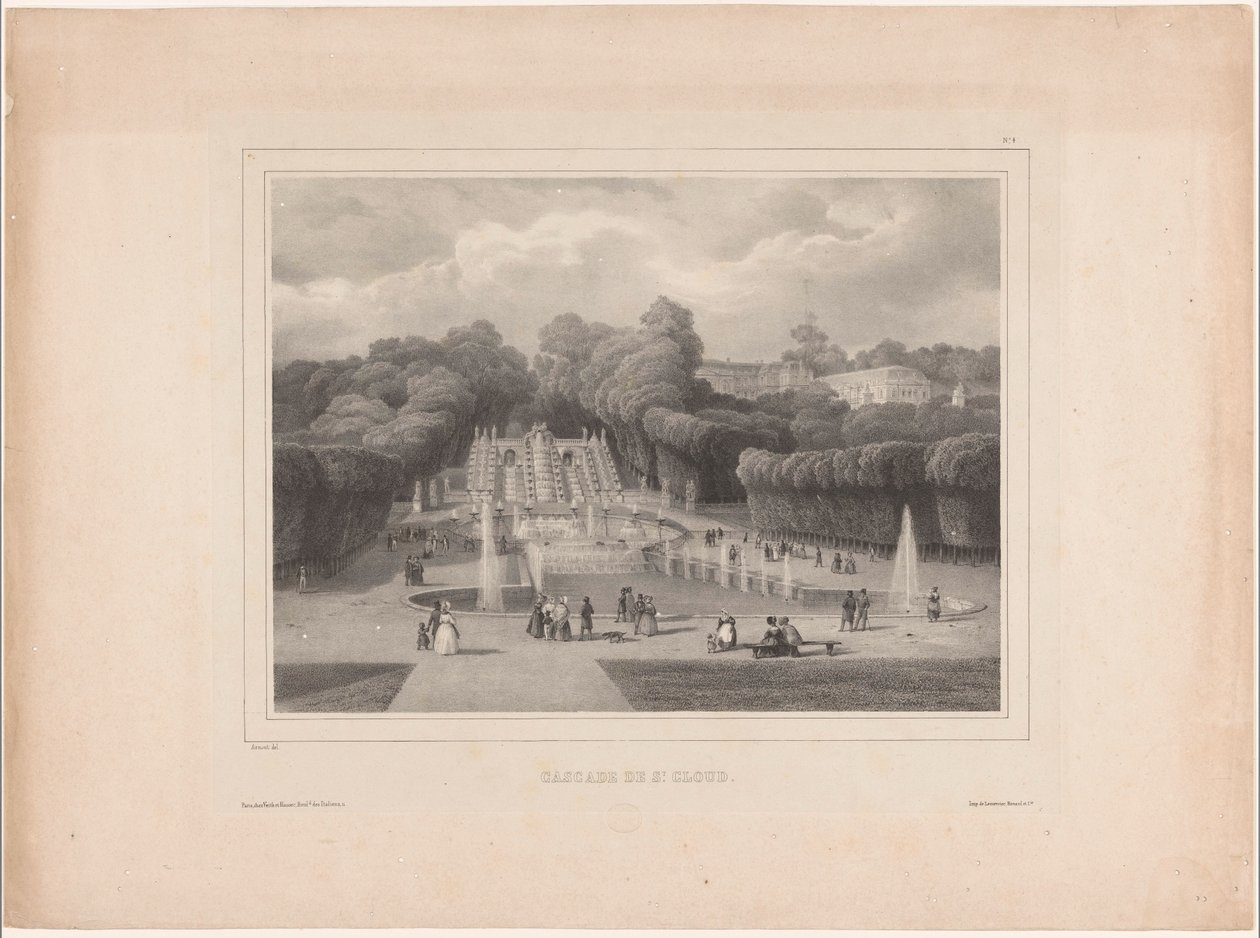 Fontein bij het Château de Saint-Cloud door Jean Baptiste Arnout