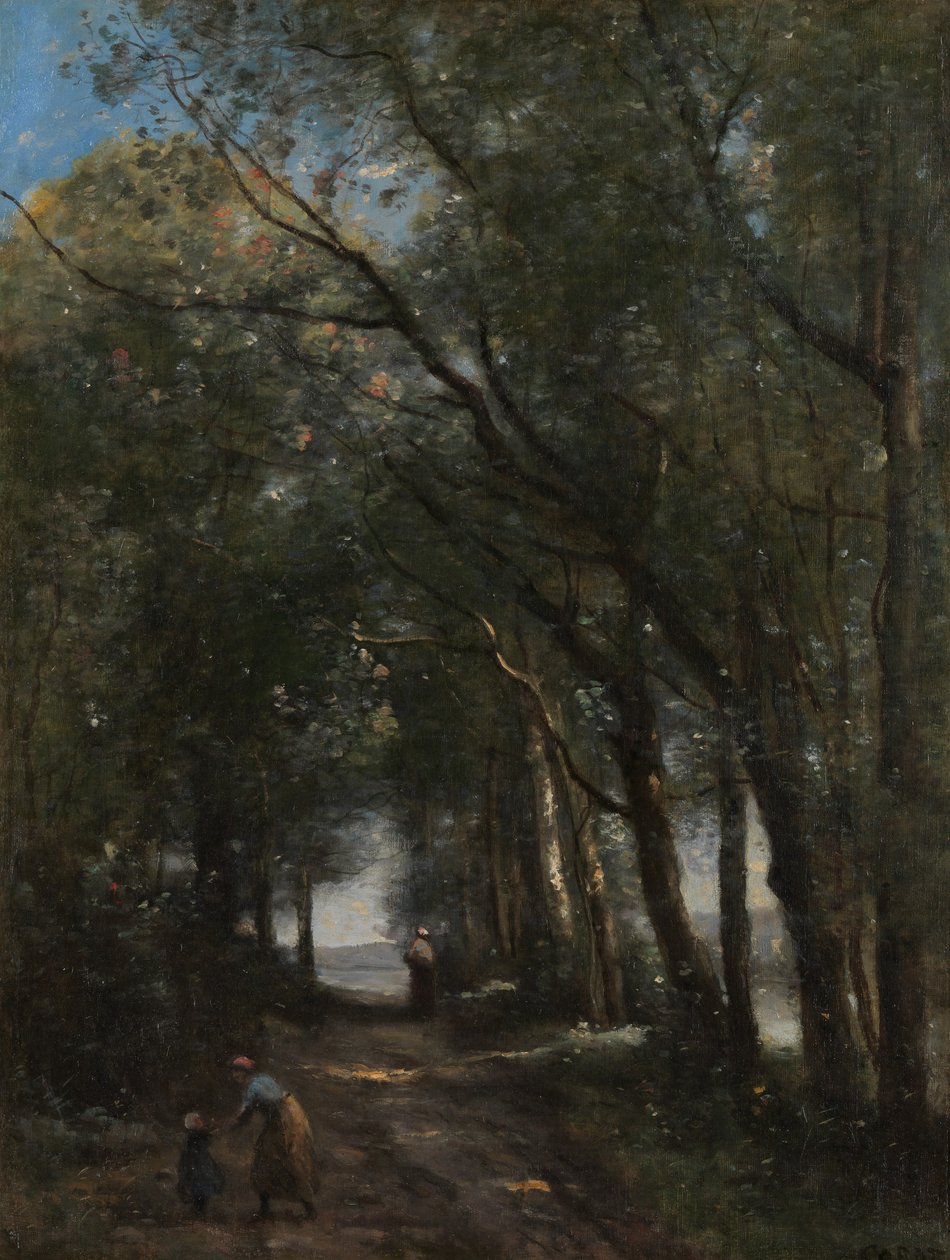 Een laan door de bomen, ca. 1870-73 door Jean Baptiste Camille Corot
