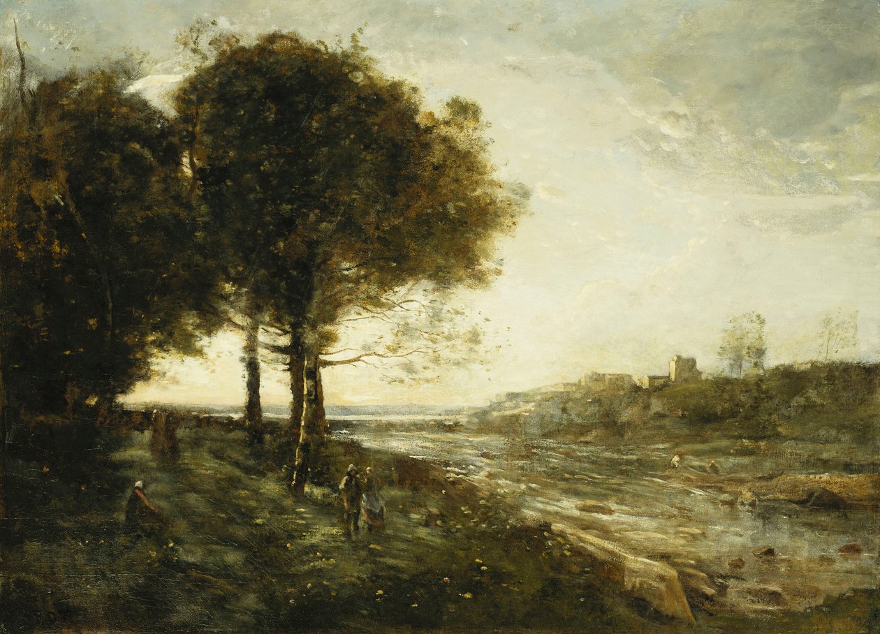 Een rivier in Romagna door Jean Baptiste Camille Corot