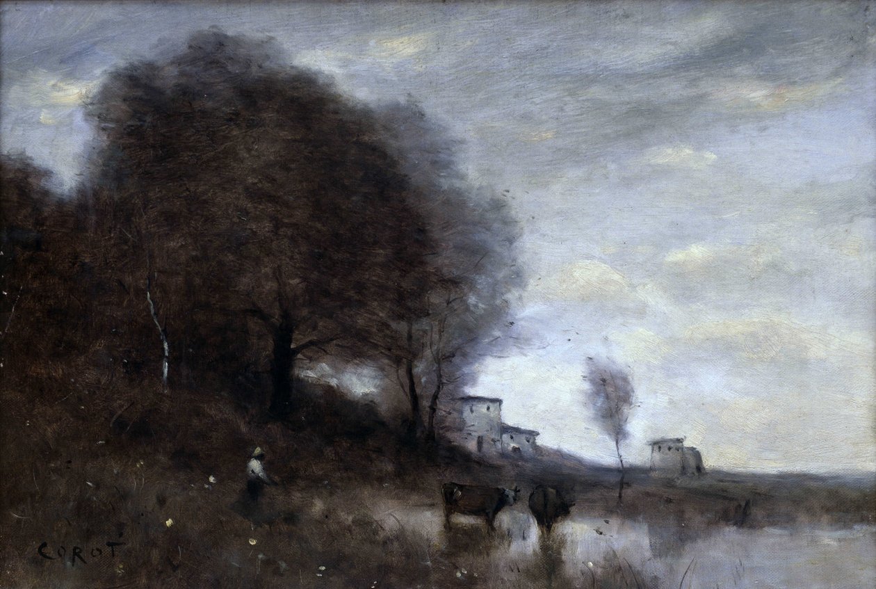 Landschap op het platteland door Jean Baptiste Camille Corot