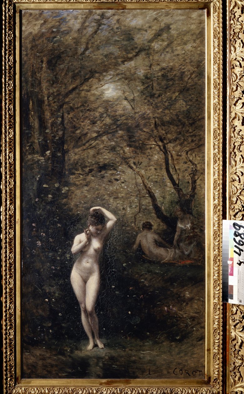 Diana in bad door Jean Baptiste Camille Corot