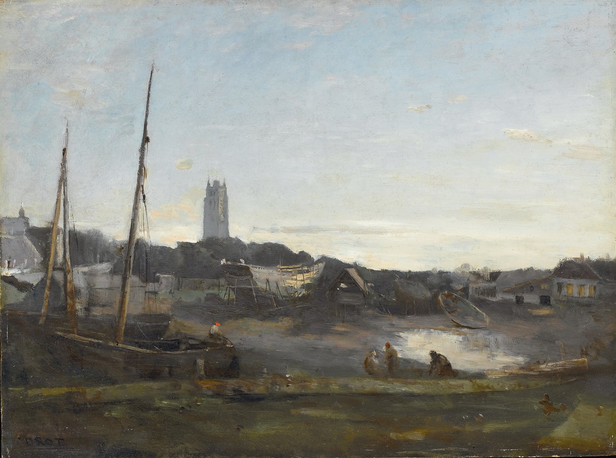 Duinkerken door Jean Baptiste Camille Corot