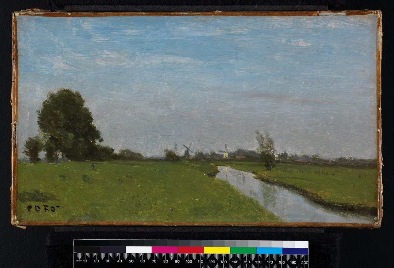 Nederlands Landschap in Holland, 1854 door Jean Baptiste Camille Corot