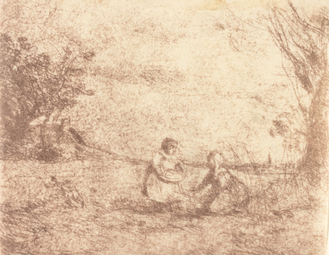 Boerenkinderen door Jean Baptiste Camille Corot