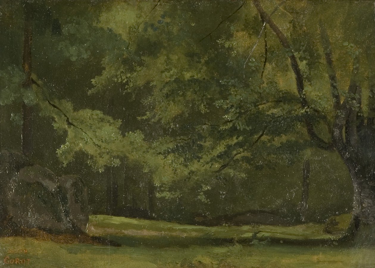Fontainebleau - in het Bos, c. 1823-24 door Jean Baptiste Camille Corot