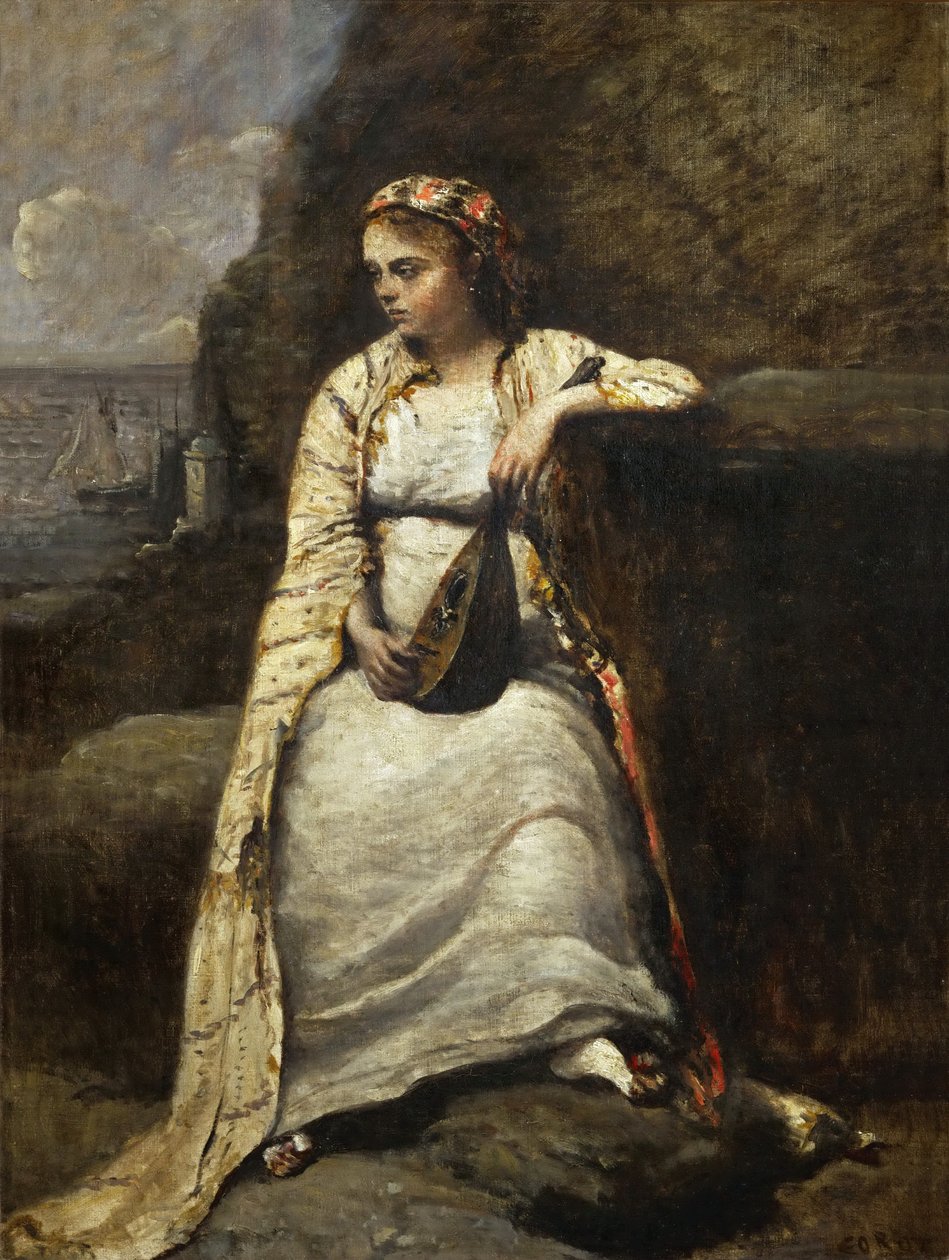 Haydée door Jean Baptiste Camille Corot