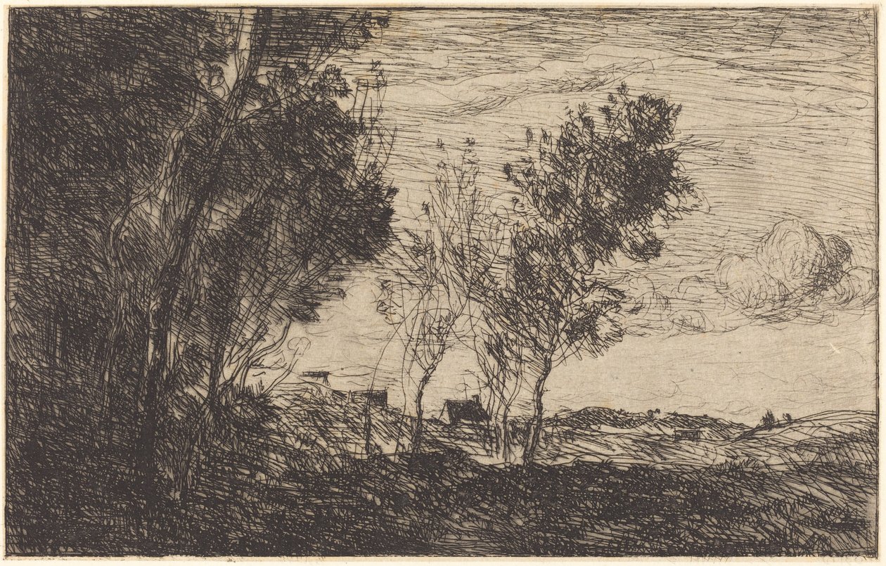 In de duinen: Souvenir van Den Haag door Jean Baptiste Camille Corot