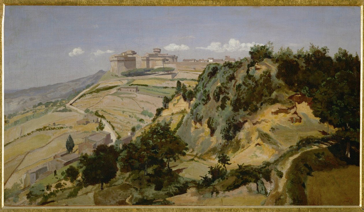 De citadel van Volterra - De citadel van Volterra ... door Jean Baptiste Camille Corot