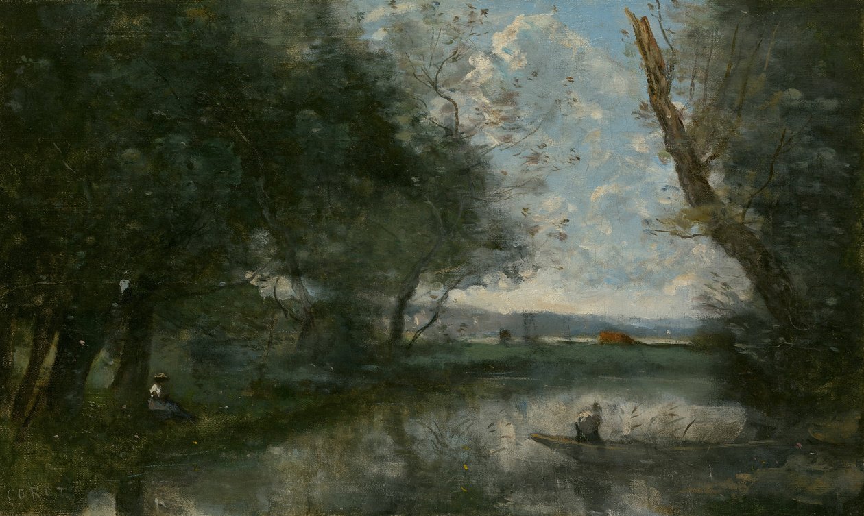 Landschap door Jean Baptiste Camille Corot