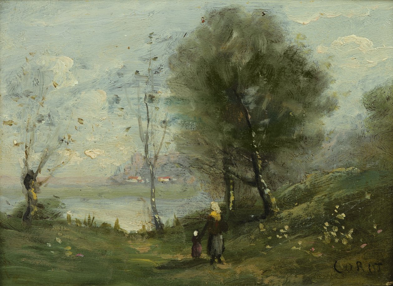 Landschap door Jean Baptiste Camille Corot