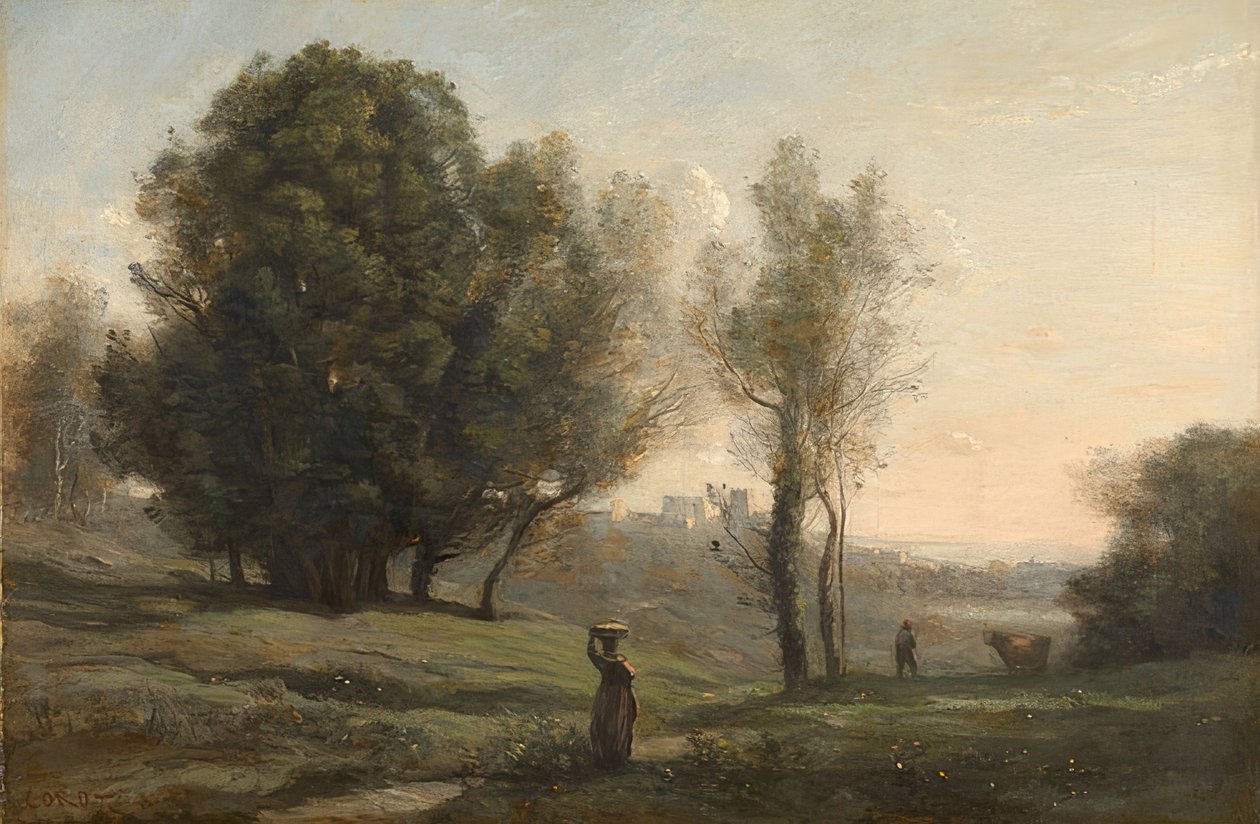 Landschap door Jean Baptiste Camille Corot
