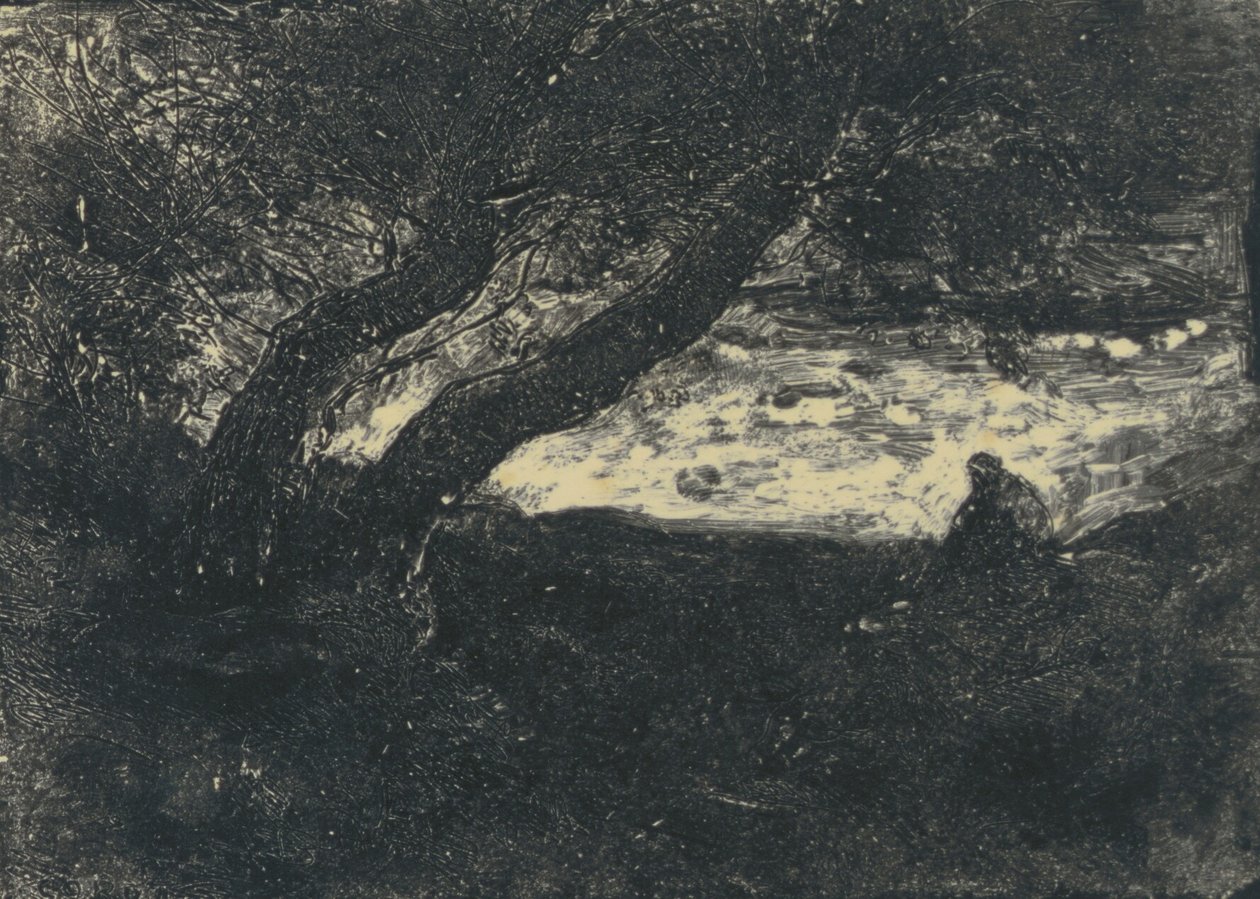 De dromer door Jean Baptiste Camille Corot