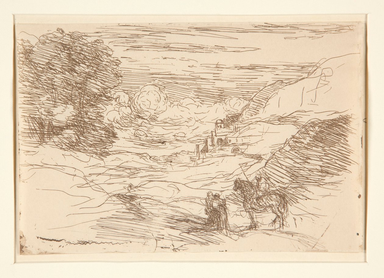 Les Paladins (De Zwervende Ridders) door Jean Baptiste Camille Corot