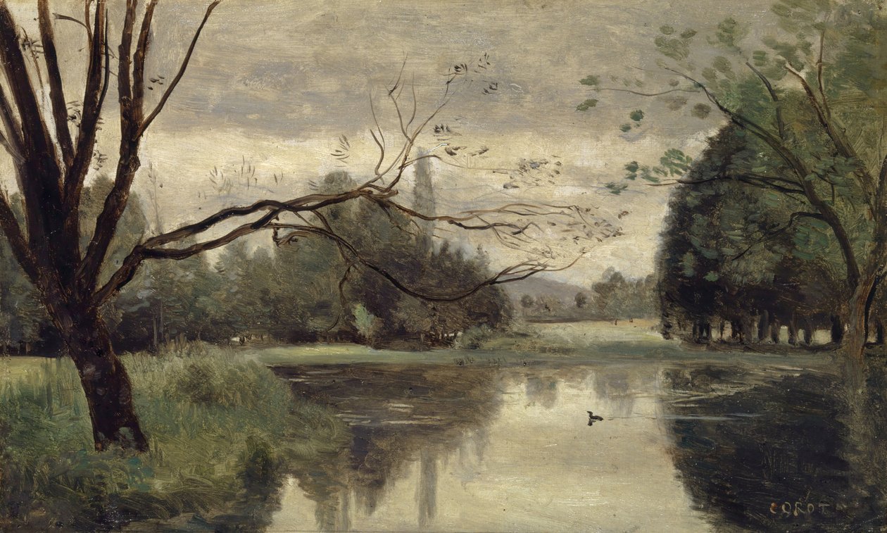 De eendenvijver, 1855-1859 door Jean Baptiste Camille Corot