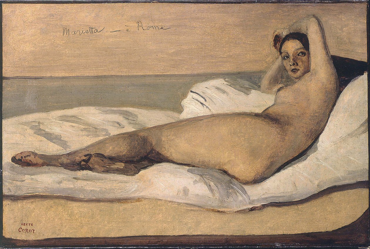 Marietta de Romeinse Odalisk door Jean Baptiste Camille Corot