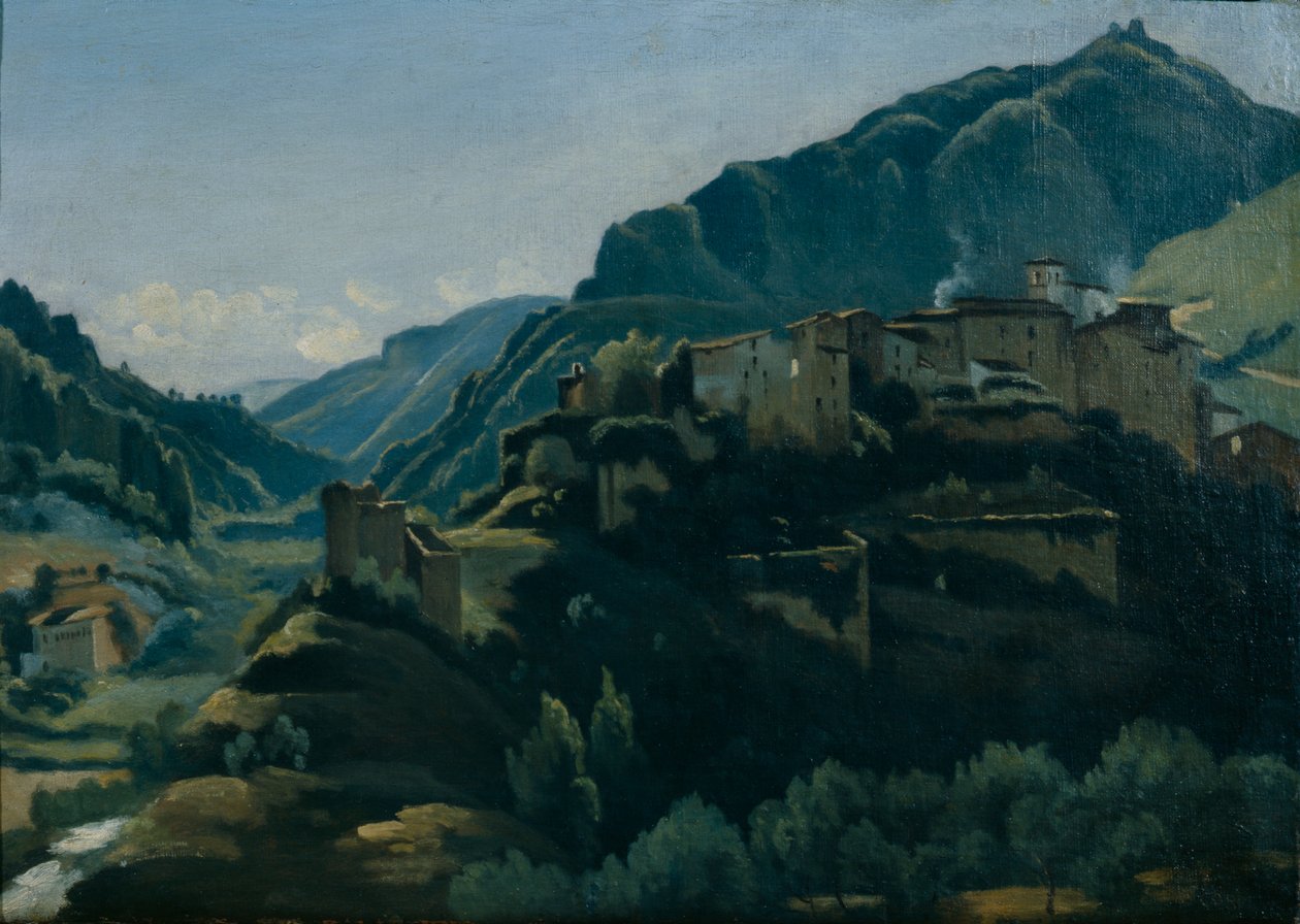 Meridionale dorp door Jean Baptiste Camille Corot