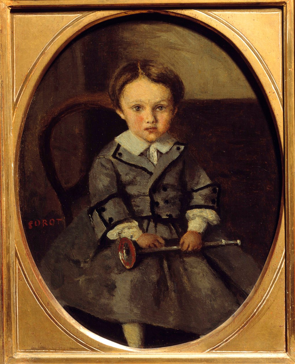 Portret van Maurice Robert (1853-1925), zoon van Francois Robert, vriend van Corot door Jean Baptiste Camille Corot