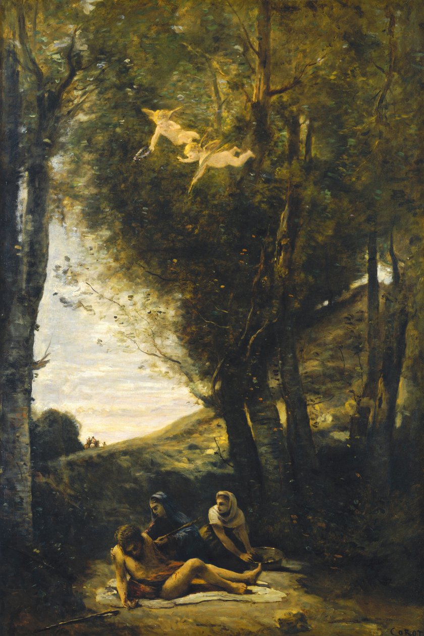 Sint Sebastiaan geholpen door de heilige vrouwen door Jean Baptiste Camille Corot