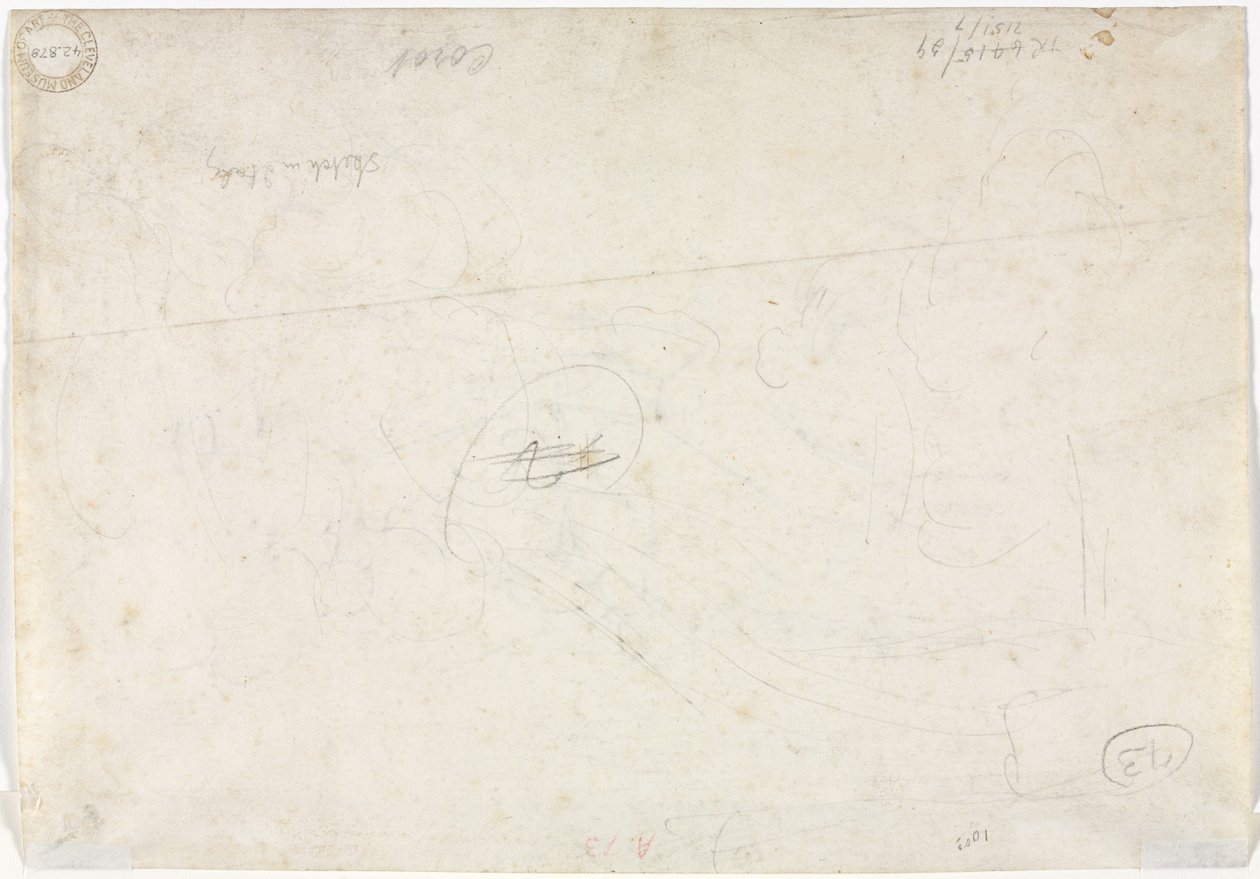 Schets voor een landschap (verso) door Jean Baptiste Camille Corot