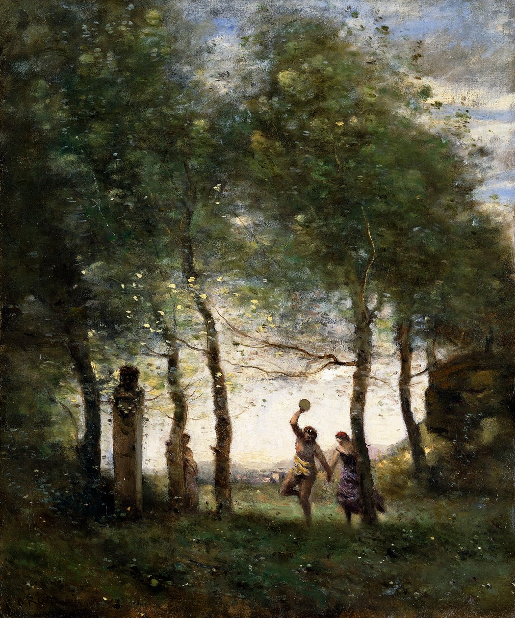 Kleine Bacchanaal, 1874 door Jean Baptiste Camille Corot