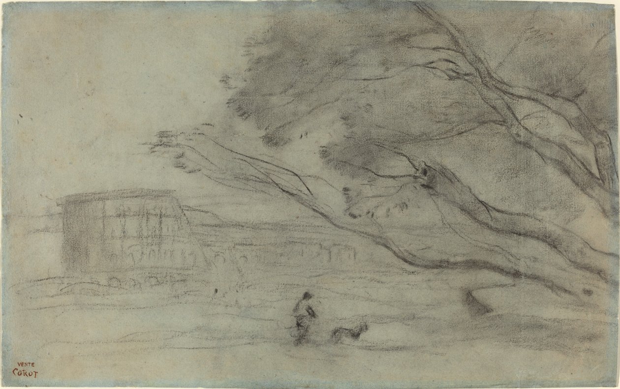 Souvenir: Romeins Landschap met het Colosseum, 1865-1870 door Jean Baptiste Camille Corot