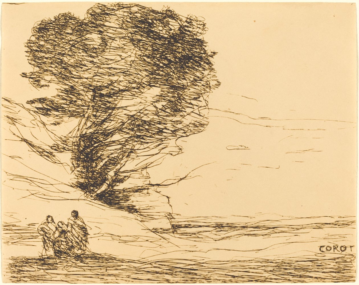 Souvenir van Antibes, 1874 door Jean Baptiste Camille Corot