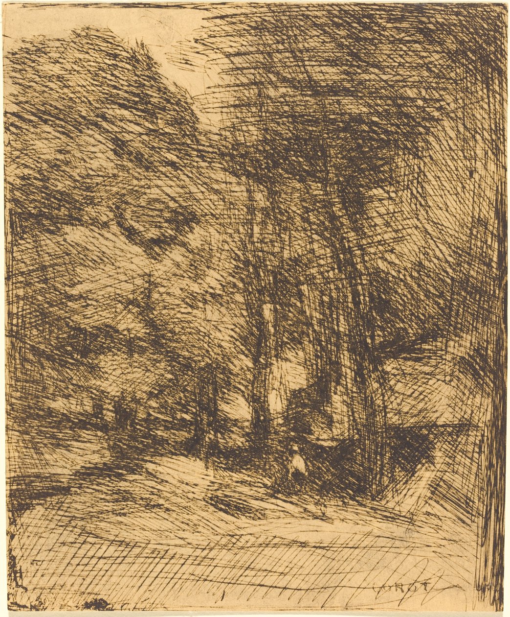 Souvenir van Bas-Breau door Jean Baptiste Camille Corot