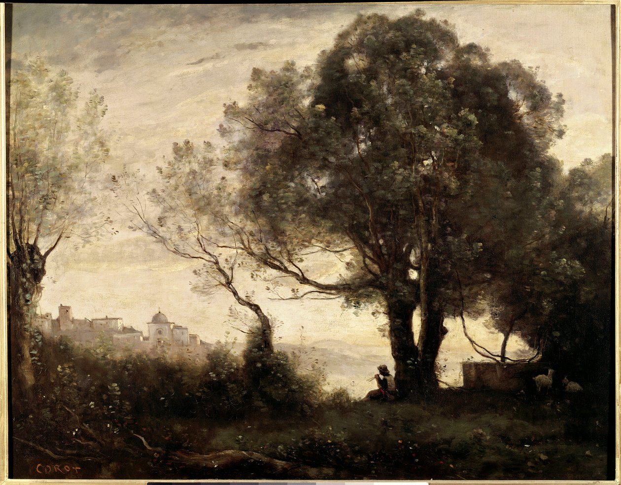 Souvenir van Castelgondolfo in Italië door Jean Baptiste Camille Corot