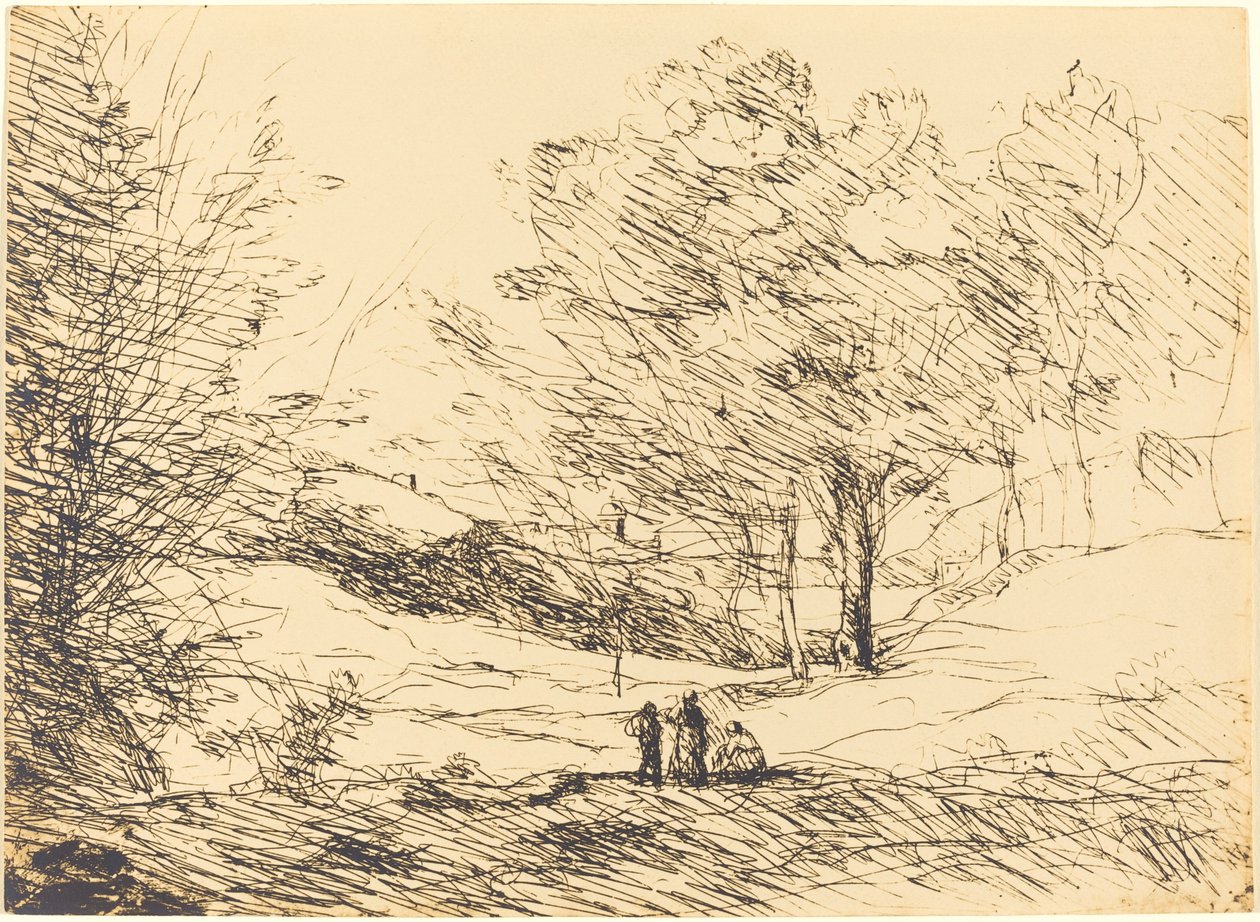 Herinnering aan het Lago Maggiore door Jean-Baptiste-Camille Corot