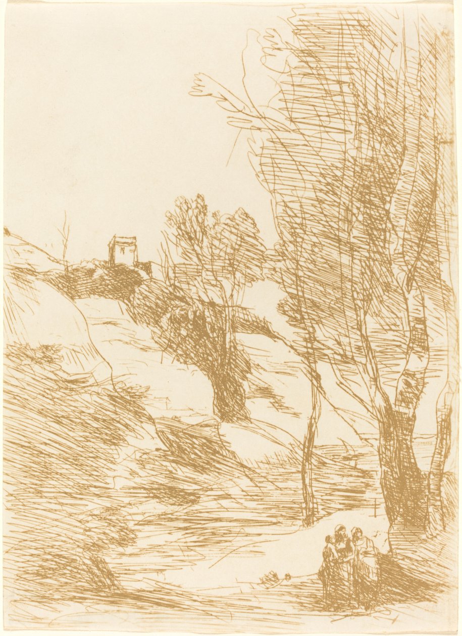 Souvenir van Salerno, 1871 door Jean Baptiste Camille Corot