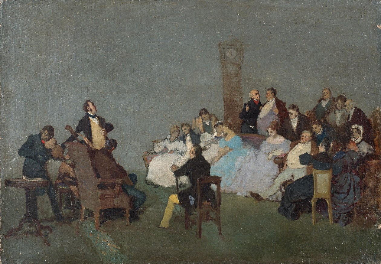Het concert, ca.1830-40 (olieverf op doek) door Jean Baptiste Camille Corot