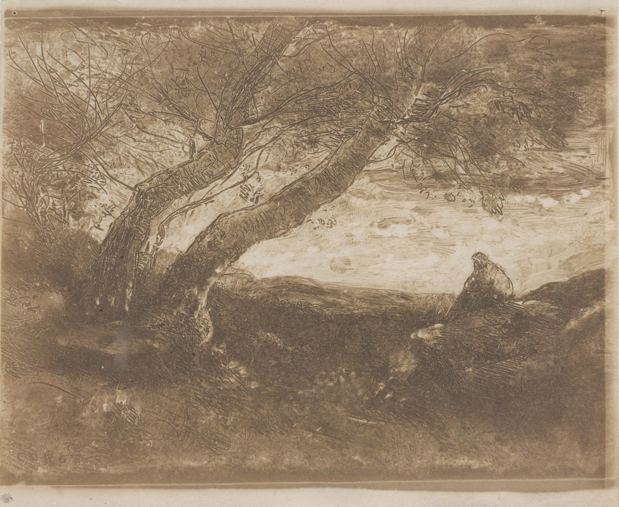 De Dromer (Le Songeur) door Jean Baptiste Camille Corot