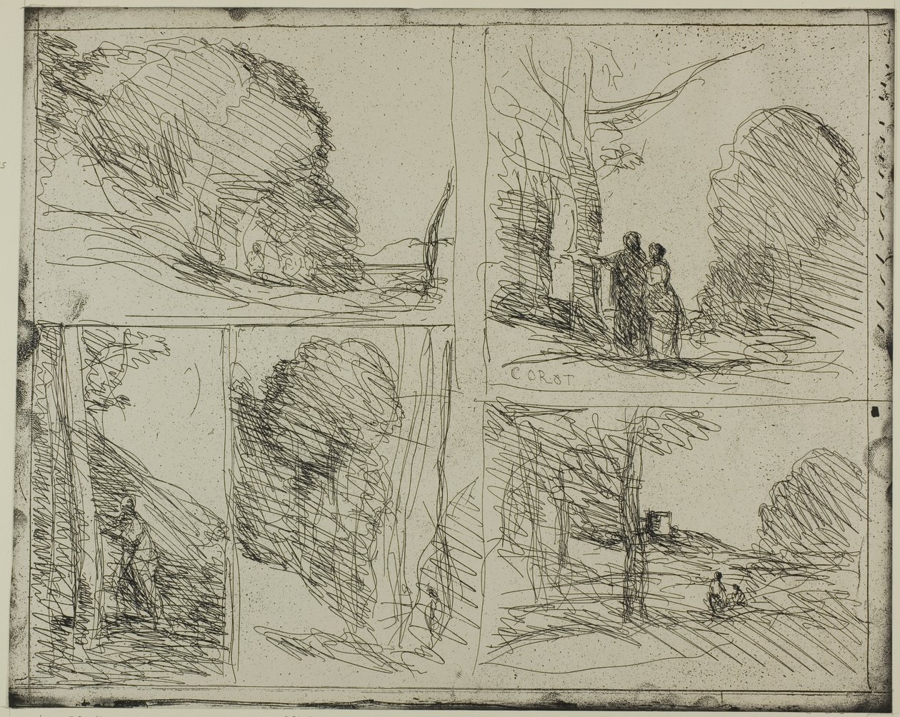 De tuin van Pericles door Jean Baptiste Camille Corot