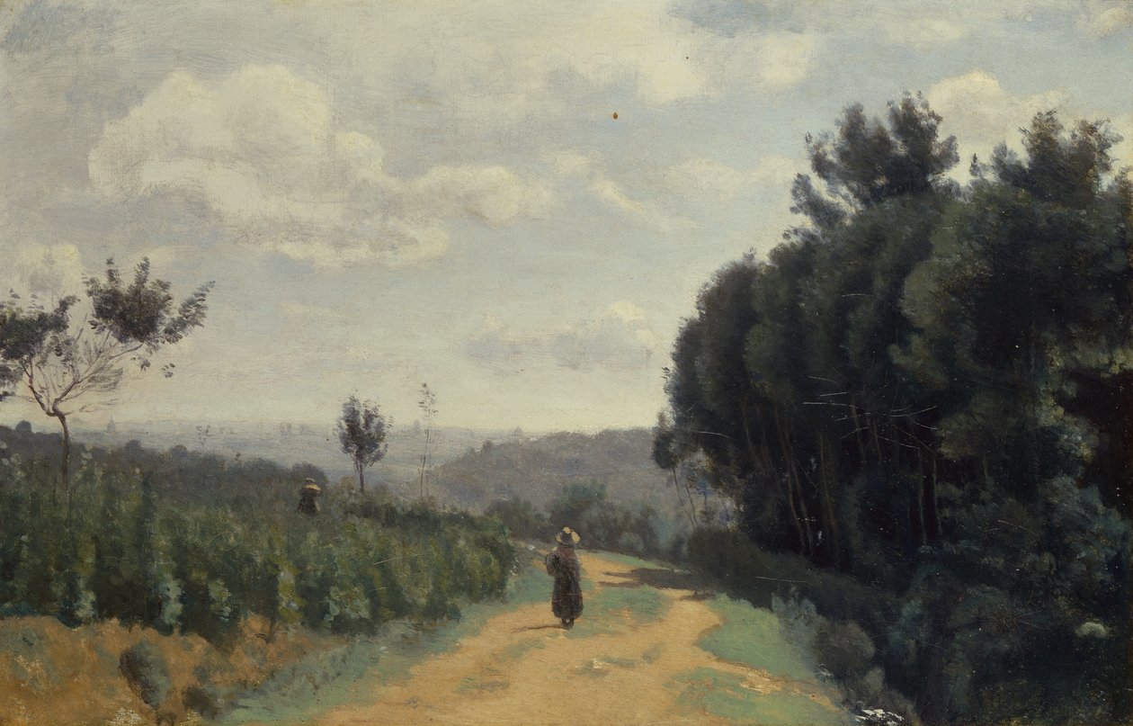 De hoogten van Sèvres, het Troyon-pad door Jean Baptiste Camille Corot