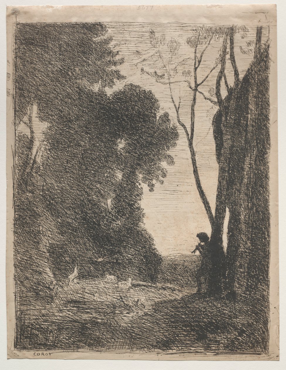 De Kleine Herder, 1855 door Jean Baptiste Camille Corot
