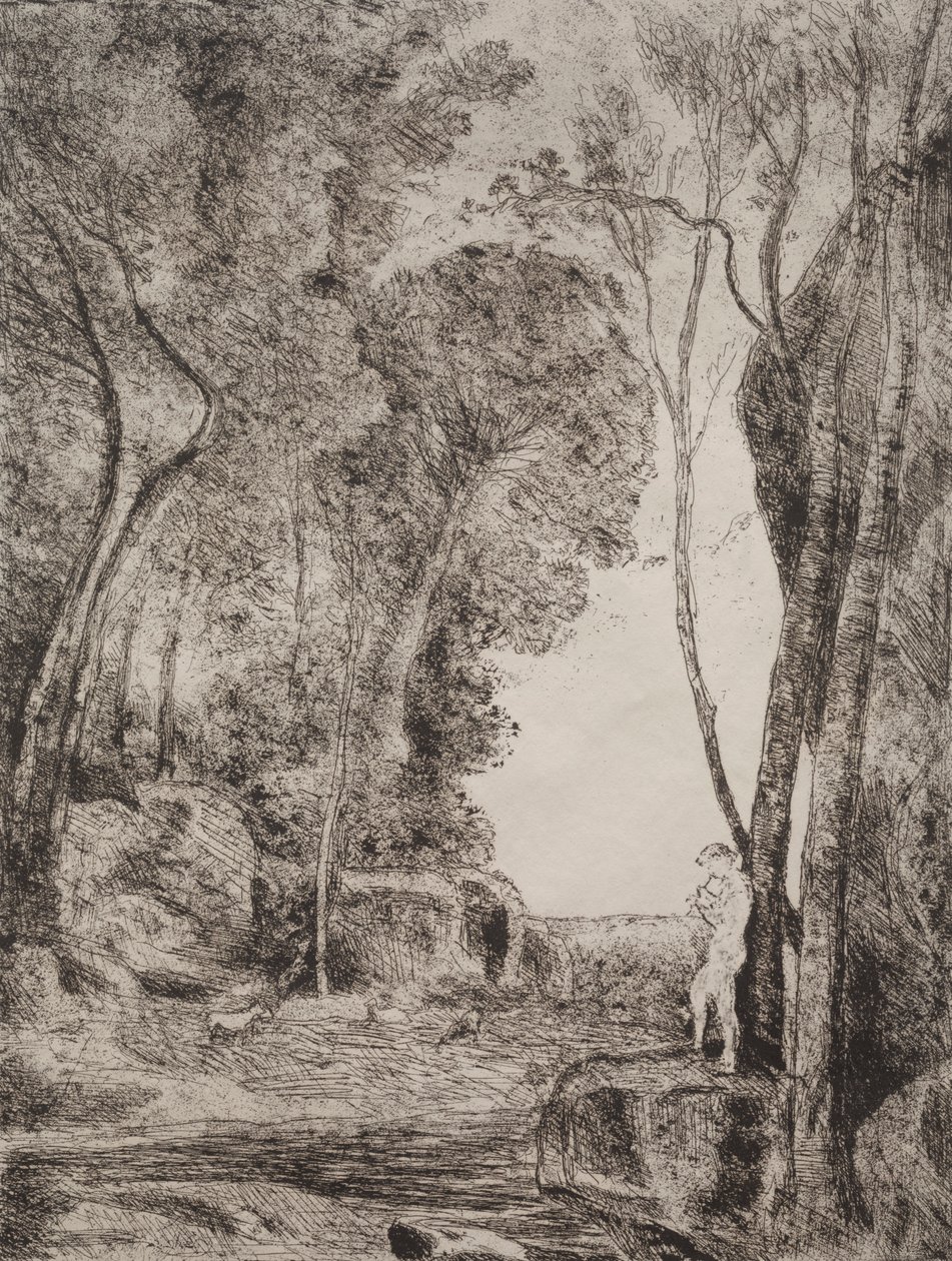 De Kleine Herder, originele indruk 1855, gedrukt in 1921 door Jean Baptiste Camille Corot