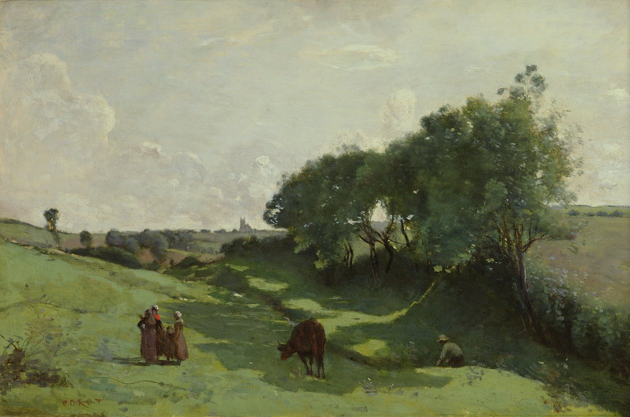 Het kleine dal door Jean Baptiste Camille Corot
